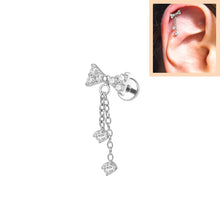 Φόρτωση εικόνας στο εργαλείο προβολής Συλλογής, Σκουλαρίκι τιτάνιο φιογκάκι κρεμαστό
