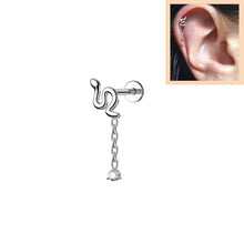 Φόρτωση εικόνας στο εργαλείο προβολής Συλλογής, Σκουλαρίκι τιτάνιο φίδι κρεμαστό
