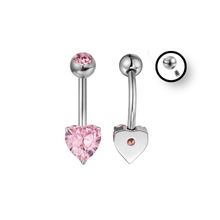 Φόρτωση εικόνας στο εργαλείο προβολής Συλλογής, Σκουλαρίκι αφαλού καρδιά Titanium
