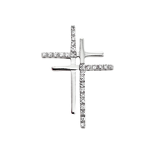 Φόρτωση εικόνας στο εργαλείο προβολής Συλλογής, Μενταγιόν διπλός σταυρός απο ασήμι
