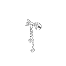 Φόρτωση εικόνας στο εργαλείο προβολής Συλλογής, Σκουλαρίκι τιτάνιο φιογκάκι κρεμαστό
