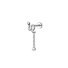 Φόρτωση εικόνας στο εργαλείο προβολής Συλλογής, Σκουλαρίκι τιτάνιο φίδι κρεμαστό
