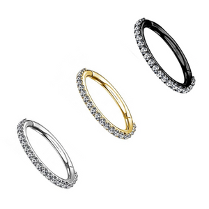 Κρίκος Hinged Septum με λευκές πέτρες 10x1.2mm
