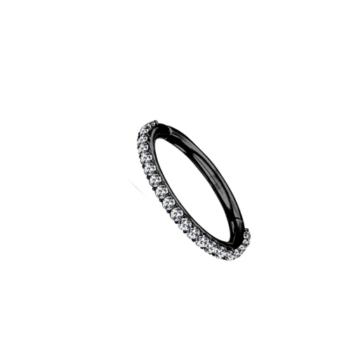 Κρίκος Hinged Septum με λευκές πέτρες 10x1.2mm