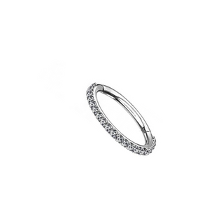 Κρίκος Hinged Septum με λευκές πέτρες 10x1.2mm