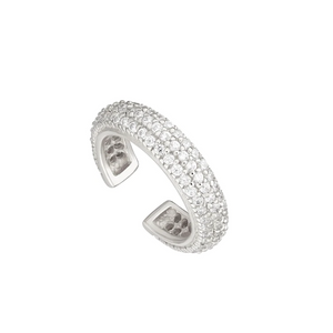Ear cuff  με λευκές πέτρες ζιργκόν από ασήμι 925 σε 2 Αποχρώσεις