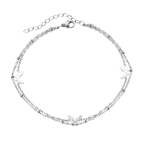 Αλυσίδα ποδιού  Stainless Steel διπλή με πεταλούδες